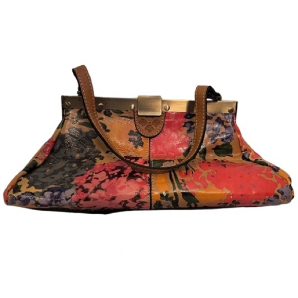 PATRICIA NASH Floral Multicolor Women's Leather Bag Purse Boho Designer Tan - Picture 1 of 16
